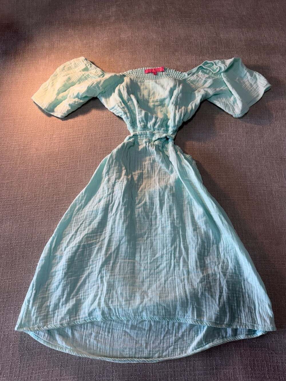 Simply Southern Women's Off-the-Shoulder Gauze Cutout Dress Size L